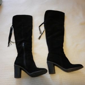 Over knee Franco Sarto black suede boots